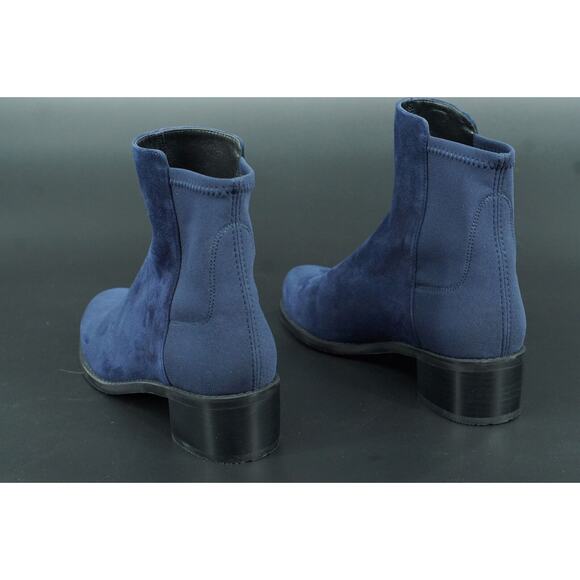 Stuart Weitzman Reserve Stretch Suede Blue Ankle Boots Size 6 NEW $495 Navy 5050 - Picture 3 of 12